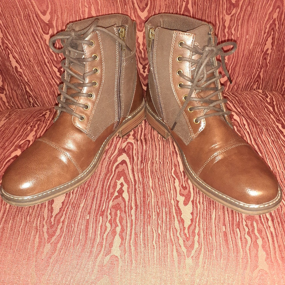 SONOMA BROWN ON BROWN MEN'S COMBAT BOOTS SIZE 9 M - Picture 2 of 9